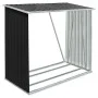 Anthracite gray galvanized steel firewood box 163x83x154 cm by vidaXL, Accessories for bags and firewood holders - Ref: Foro2...