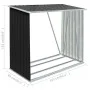 Anthracite gray galvanized steel firewood box 163x83x154 cm by vidaXL, Accessories for bags and firewood holders - Ref: Foro2...