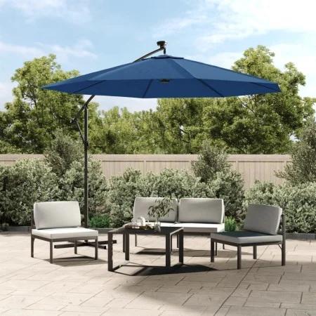 Cantilever umbrella with LED lights and light blue steel pole 300 cm by vidaXL, Umbrellas - Ref: Foro24-47137, Price: 129,47 ...