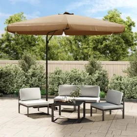 Garden umbrella with steel pole 300 cm taupe by vidaXL, Umbrellas - Ref: Foro24-47315, Price: 114,03 €, Discount: %