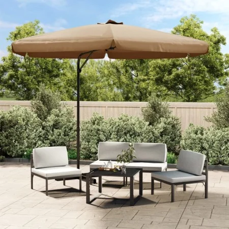 Garden umbrella with steel pole 300 cm taupe by vidaXL, Umbrellas - Ref: Foro24-47315, Price: 114,03 €, Discount: %