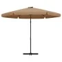 Garden umbrella with steel pole 300 cm taupe by vidaXL, Umbrellas - Ref: Foro24-47315, Price: 114,03 €, Discount: %