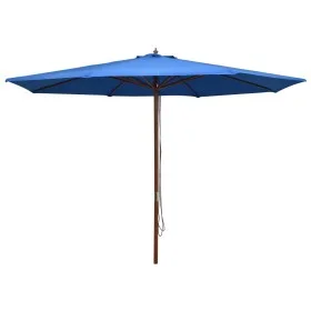 Garden umbrella with blue wooden pole 350 cm by vidaXL, Umbrellas - Ref: Foro24-47139, Price: 102,33 €, Discount: %