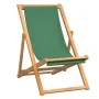 Klappbarer Strandstuhl aus massivem grünem Teakholz von vidaXL, Gartenstühle - Ref: Foro24-47416, Preis: 77,10 €, Rabatt: %