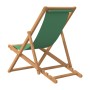 Silla de playa plegable madera maciza de teca verde de vidaXL, Sillas de jardín - Ref: Foro24-47416, Precio: 81,24 €, Descuen...