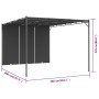 Garden gazebo with anthracite gray side curtain 4x3x2.25 m by vidaXL, Tents and gazebos - Ref: Foro24-47996, Price: 238,36 €,...