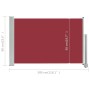 Retractable red garden side awning 60x300 cm by vidaXL, Umbrellas - Ref: Foro24-48357, Price: 61,32 €, Discount: %