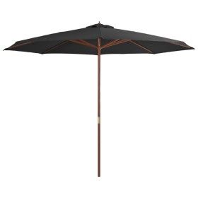 Gartenschirm mit Holzstange 350 cm Anthrazitgrau von vidaXL, Sonnenschirme - Ref: Foro24-44529, Preis: 120,35 €, Rabatt: %