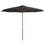 Gartenschirm mit Holzstange 350 cm Anthrazitgrau von vidaXL, Sonnenschirme - Ref: Foro24-44529, Preis: 117,72 €, Rabatt: %