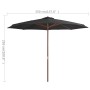 Garden umbrella with wooden pole 350 cm anthracite gray by vidaXL, Umbrellas - Ref: Foro24-44529, Price: 120,35 €, Discount: %