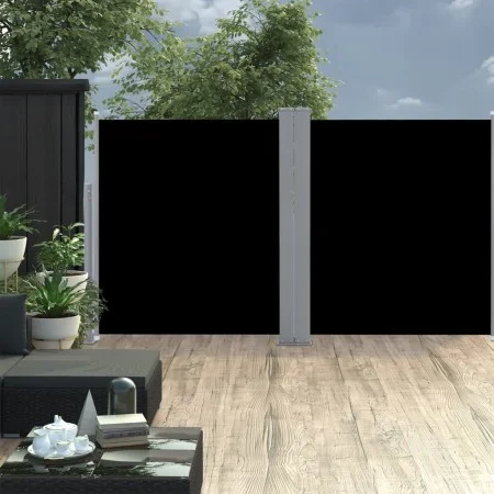 Toldo lateral retráctil negro 140x600 cm de vidaXL, Sombrillas - Ref: Foro24-48454, Precio: 89,13 €, Descuento: %