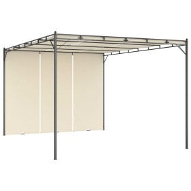 Gartenpavillon mit cremefarbenem Seitenvorhang 4x3x2,25 m von vidaXL, Zelte und Pavillons - Ref: Foro24-47994, Preis: 251,75 ...