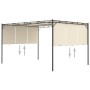 Garden gazebo with cream side curtain 4x3x2.25 m by vidaXL, Tents and gazebos - Ref: Foro24-47994, Price: 251,75 €, Discount: %