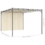 Garden gazebo with cream side curtain 4x3x2.25 m by vidaXL, Tents and gazebos - Ref: Foro24-47994, Price: 247,66 €, Discount: %