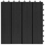 WPC porch tiles 30x30 cm 1 m² black 11 units by vidaXL, Floors and carpets - Ref: Foro24-45023, Price: 65,42 €, Discount: %