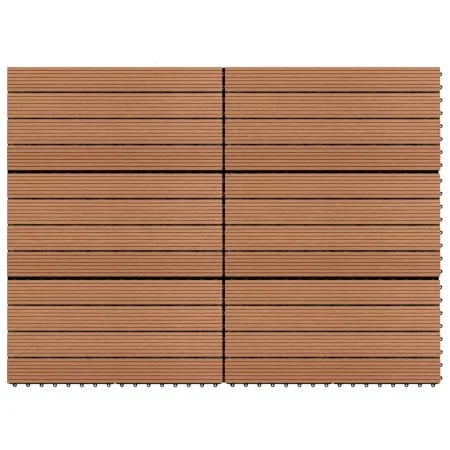 Baldosas 6 unidades WPC marrón 1m² 60x30 cm de vidaXL, Suelos y moquetas - Ref: Foro24-49055, Precio: 75,70 €, Descuento: %