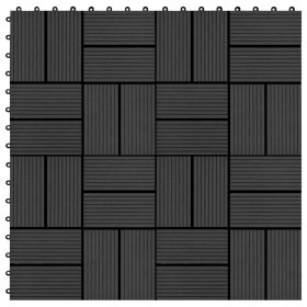WPC porch tiles 30x30 cm 1 m² black 11 units by vidaXL, Floors and carpets - Ref: Foro24-45031, Price: 54,92 €, Discount: %