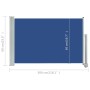 Toldo lateral retráctil de jardín azul 60x300 cm de vidaXL, Sombrillas - Ref: Foro24-48356, Precio: 46,50 €, Descuento: %