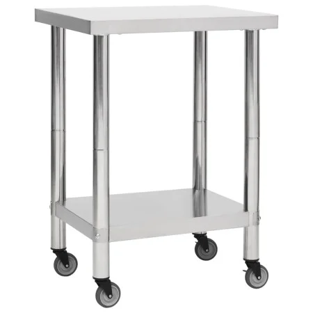 Küchenarbeitstisch mit Rädern Edelstahl 60x45x85 cm von vidaXL, Wiederherstellung - Ref: Foro24-51632, Preis: 148,70 €, Rabat...