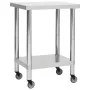 Küchenarbeitstisch mit Rädern Edelstahl 60x45x85 cm von vidaXL, Wiederherstellung - Ref: Foro24-51632, Preis: 148,70 €, Rabat...