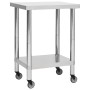 Küchenarbeitstisch mit Rädern Edelstahl 60x45x85 cm von vidaXL, Wiederherstellung - Ref: Foro24-51632, Preis: 145,19 €, Rabat...