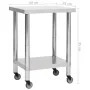 Küchenarbeitstisch mit Rädern Edelstahl 60x45x85 cm von vidaXL, Wiederherstellung - Ref: Foro24-51632, Preis: 148,70 €, Rabat...
