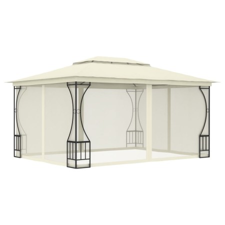 Cream-colored gazebo with nets 300x400x265 cm by vidaXL, Tents and gazebos - Ref: Foro24-48596, Price: 362,31 €, Discount: %
