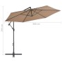 Sombrilla voladiza con poste de aluminio 300 cm gris topo de vidaXL, Sombrillas - Ref: Foro24-44510, Precio: 109,26 €, Descue...