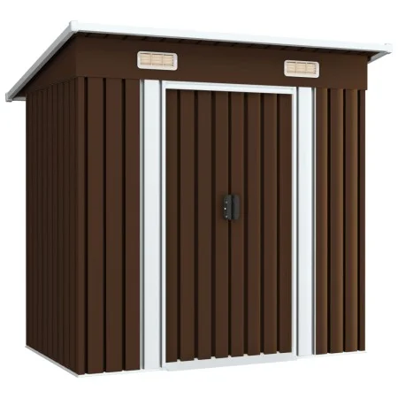 Caseta de almacenamiento jardín acero marrón 194x121x181 cm de vidaXL, Cobertizos - Ref: Foro24-47027, Precio: 191,29 €, Desc...