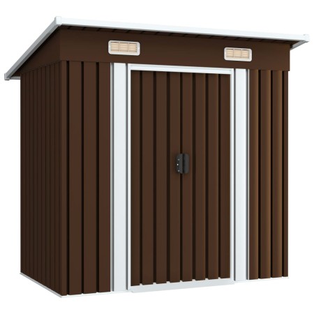 Caseta de almacenamiento jardín acero marrón 194x121x181 cm de vidaXL, Cobertizos - Ref: Foro24-47027, Precio: 202,23 €, Desc...