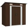 Caseta de almacenamiento jardín acero marrón 194x121x181 cm de vidaXL, Cobertizos - Ref: Foro24-47027, Precio: 191,29 €, Desc...