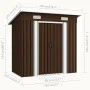 Caseta de almacenamiento jardín acero marrón 194x121x181 cm de vidaXL, Cobertizos - Ref: Foro24-47027, Precio: 191,29 €, Desc...
