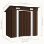 Caseta de almacenamiento jardín acero marrón 194x121x181 cm de vidaXL, Cobertizos - Ref: Foro24-47027, Precio: 202,23 €, Desc...