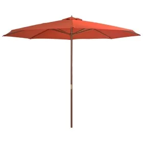 Garden umbrella with wooden pole 350 cm terracotta by vidaXL, Umbrellas - Ref: Foro24-44532, Price: 127,30 €, Discount: %