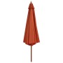 Sombrilla de jardín con palo de madera 350 cm terracota