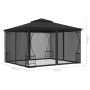 Gazebo with anthracite gray nets 300x300x265 cm by vidaXL, Tents and gazebos - Ref: Foro24-48597, Price: 278,65 €, Discount: %