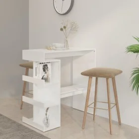 Bar table with glossy white chipboard shelf 100x50x101.5 cm by vidaXL, Kitchen and dining tables - Ref: Foro24-809455, Price:...