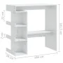 Bartisch mit glänzend weißer Spanplattenablage 100x50x101,5 cm von vidaXL, Küchen- und Esstische - Ref: Foro24-809455, Preis:...