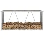 Firewood storage box, galvanized steel, brown, 330x84x152 cm by vidaXL, Accessories for bags and firewood holders - Ref: Foro...