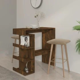 Stehtisch mit Regal aus geräucherter Eiche 100x50x101,5 cm von vidaXL, Küchen- und Esstische - Ref: Foro24-812960, Preis: 85,...