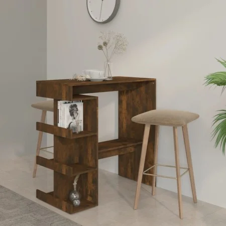 Tall table with smoked oak shelf 100x50x101.5 cm by vidaXL, Kitchen and dining tables - Ref: Foro24-812960, Price: 85,61 €, D...