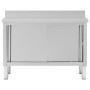 Mesa de trabajo puertas correderas acero inox 120x50x(95-97) cm de vidaXL, Restauración - Ref: Foro24-51051, Precio: 281,88 €...