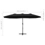 Sombrilla de jardín con palo de aluminio negro 460x270 cm de vidaXL, Sombrillas - Ref: Foro24-47302, Precio: 140,29 €