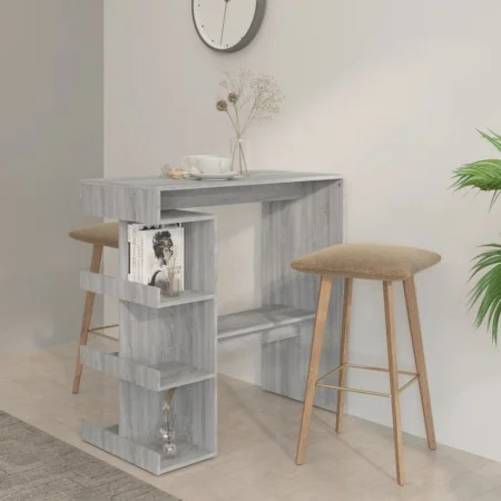 Sonoma grauer Stehtisch mit Aufbewahrungsregal, 100 x 50 x 101,5 cm von vidaXL, Küchen- und Esstische - Ref: Foro24-812961, P...