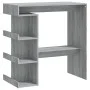 Sonoma grauer Stehtisch mit Aufbewahrungsregal, 100 x 50 x 101,5 cm von vidaXL, Küchen- und Esstische - Ref: Foro24-812961, P...