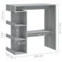 Sonoma grauer Stehtisch mit Aufbewahrungsregal, 100 x 50 x 101,5 cm von vidaXL, Küchen- und Esstische - Ref: Foro24-812961, P...