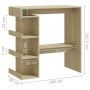 Bartisch mit Regal aus Eichensperrholz, 100 x 50 x 101,5 cm von vidaXL, Küchen- und Esstische - Ref: Foro24-809452, Preis: 78...
