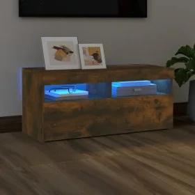 TV cabinet with LED lights smoked oak 90x35x40 cm by vidaXL, TV Furniture - Ref: Foro24-815675, Price: 61,96 €, Discount: %