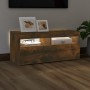 TV-Schrank mit LED-Leuchten, geräucherte Eiche, 90 x 35 x 40 cm von vidaXL, TV-Möbel - Ref: Foro24-815675, Preis: 62,88 €, Ra...