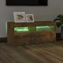 TV-Schrank mit LED-Leuchten, geräucherte Eiche, 90 x 35 x 40 cm von vidaXL, TV-Möbel - Ref: Foro24-815675, Preis: 61,90 €, Ra...